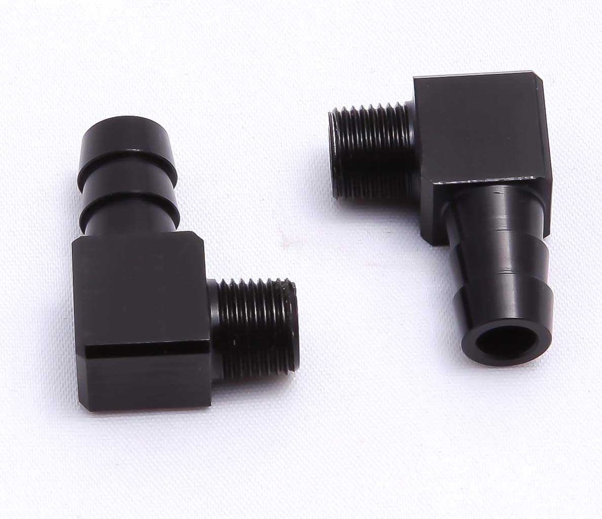 1 Thrust innovations 3/8 Black Anodized Fitting 90'