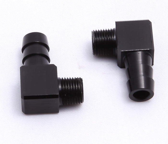 1 Thrust innovations 3/8 Black Anodized Fitting 90'